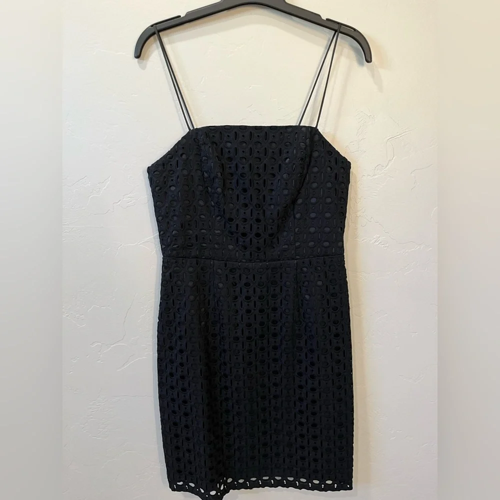 EUC Banana Republic Black Eyelet Mini Dress - Picture 3 of 5